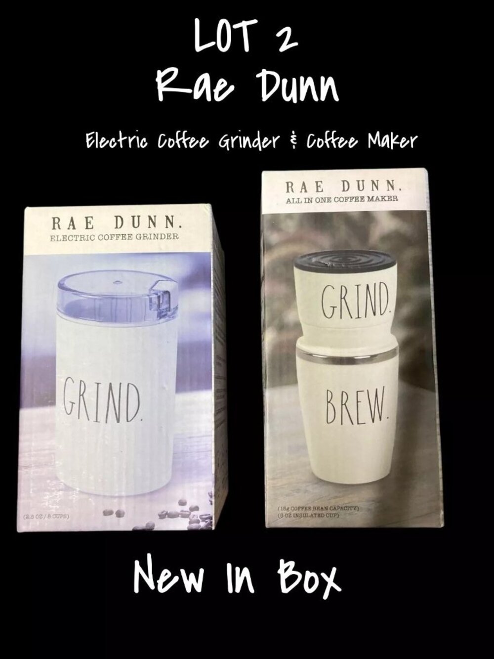 Rae Dunn Electric Coffee Grinder & Coffee Maker New In Box